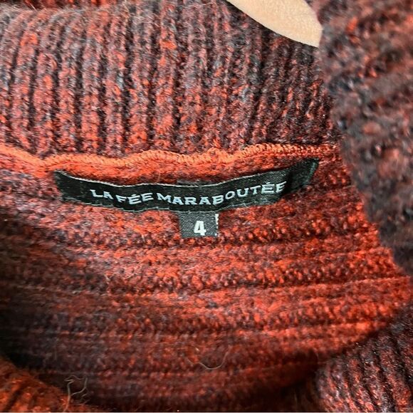 ✨ La Fee Maraboutee Paris Red Black Sweater Poncho 4 - Picture 3 of 11